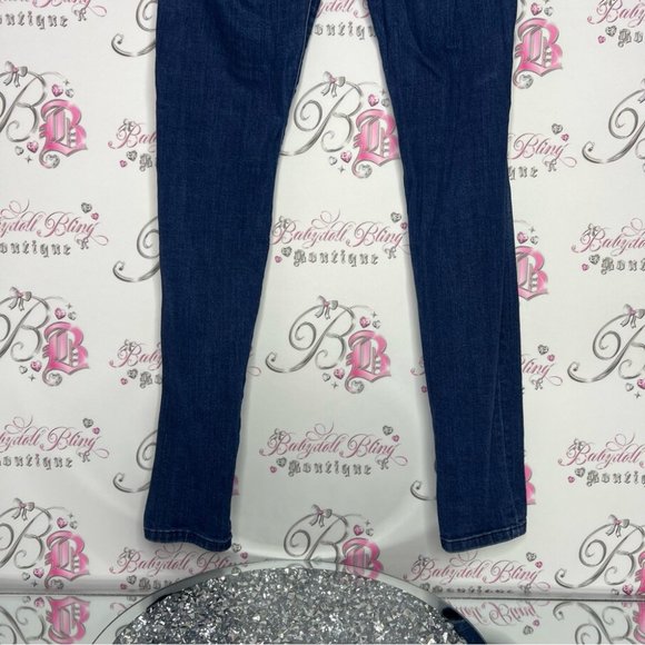 Guess jeans curvy Sophia skinny denim blue faded wash triangle logo iconic - Picture 8 of 11
